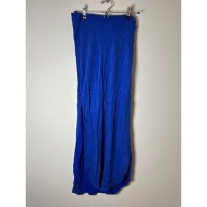 Bella Dah Royal Blue Maxi Skirt Slit Flowy Boho Festival Size S